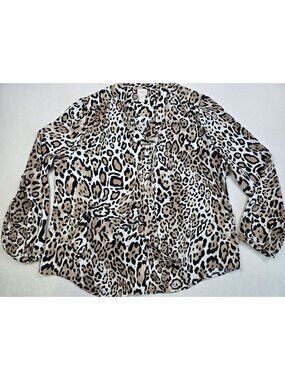Chicos Animal Print Blouse Size 3 XL